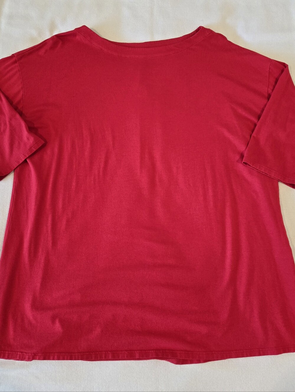 J Jill Supima Pleat Back Tunic Shirt Cotton Modal Blend Sz Large In Red
